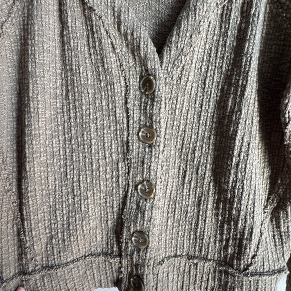 Vince Camuto Boxy Cozy Knit Cardigan XXL Neutral Taupe Button Front Sweater - Picture 5 of 6